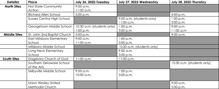schedule